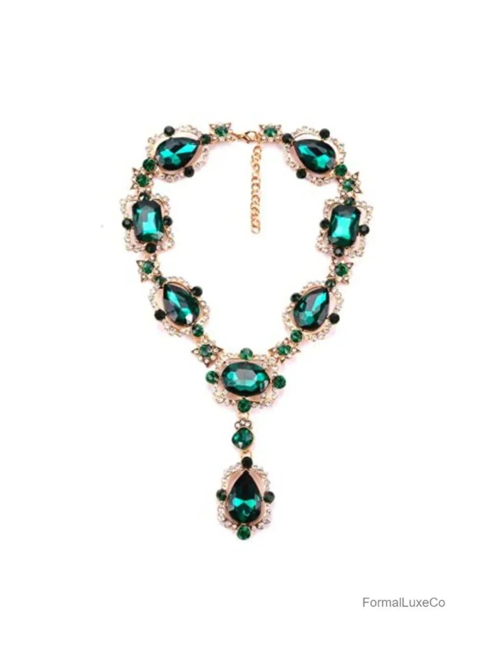 Extra Large Rhinestone Collar Necklace Victorian Art Deco Statement Jewelry